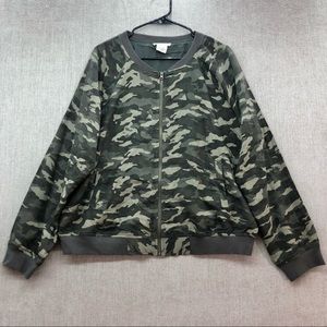 BeachLunchLounge Green Camo Full Zip Front Light Jacket Size XL